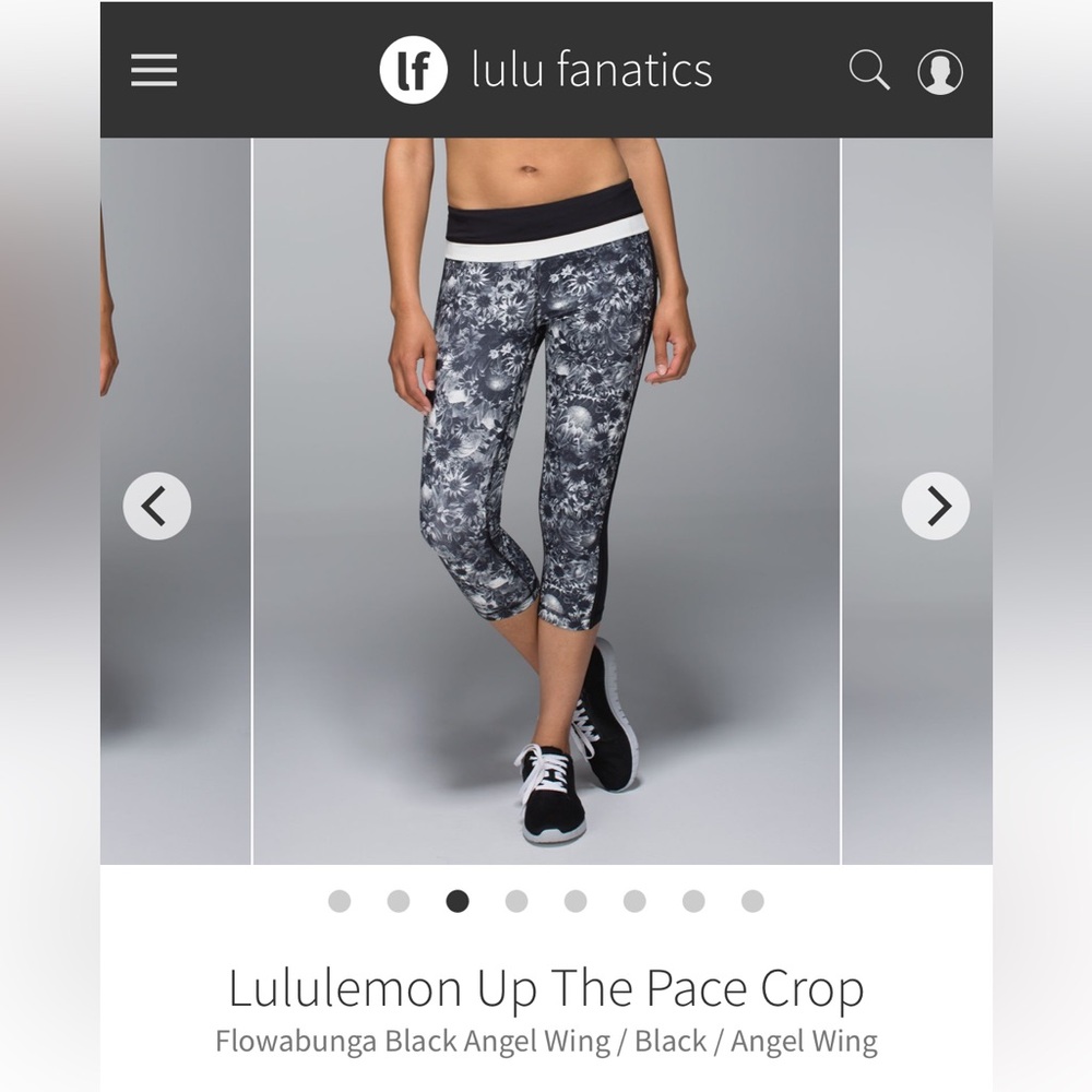 Lululemon Up the Pace crop size 8
